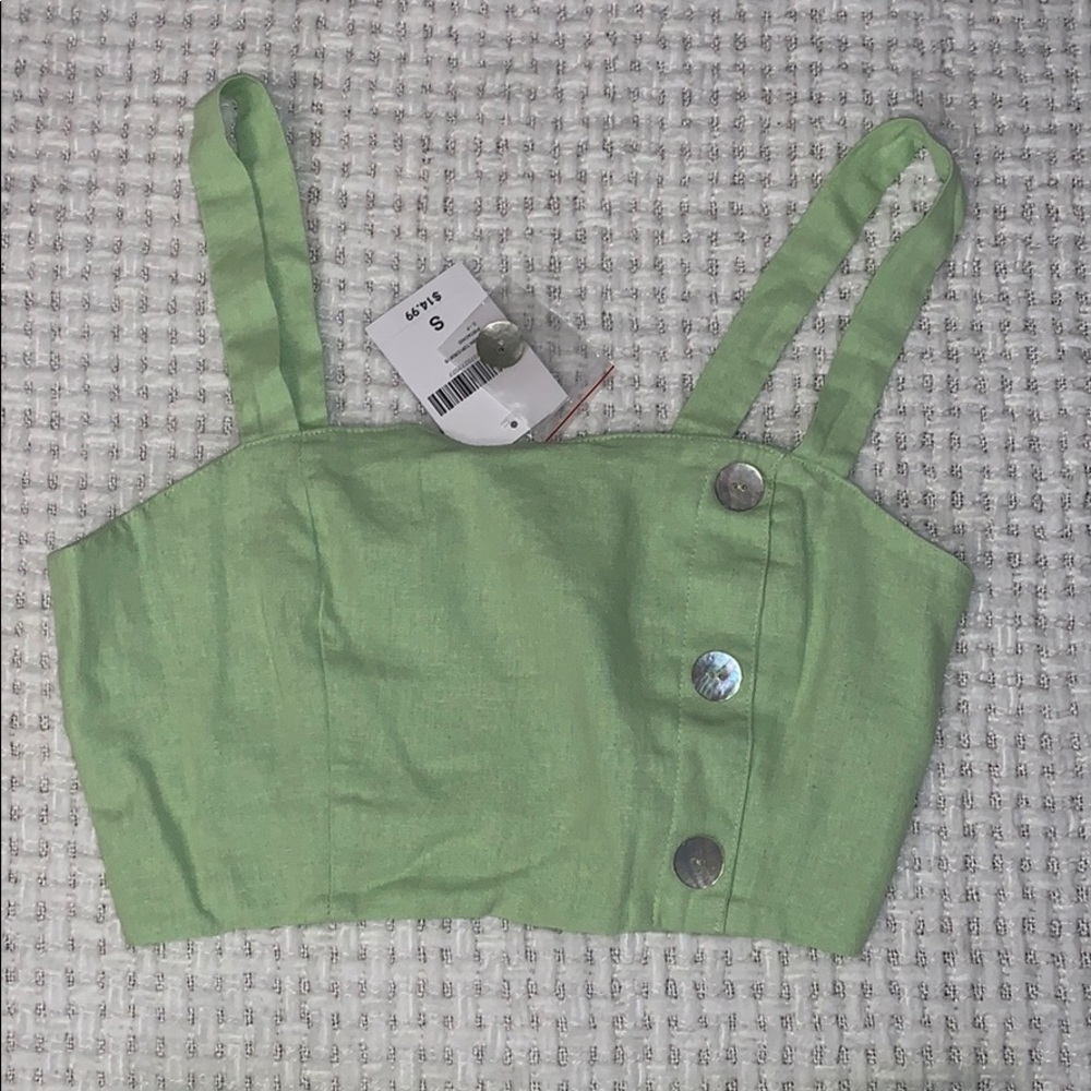 FOREVER 21 GREEN CROP TOP